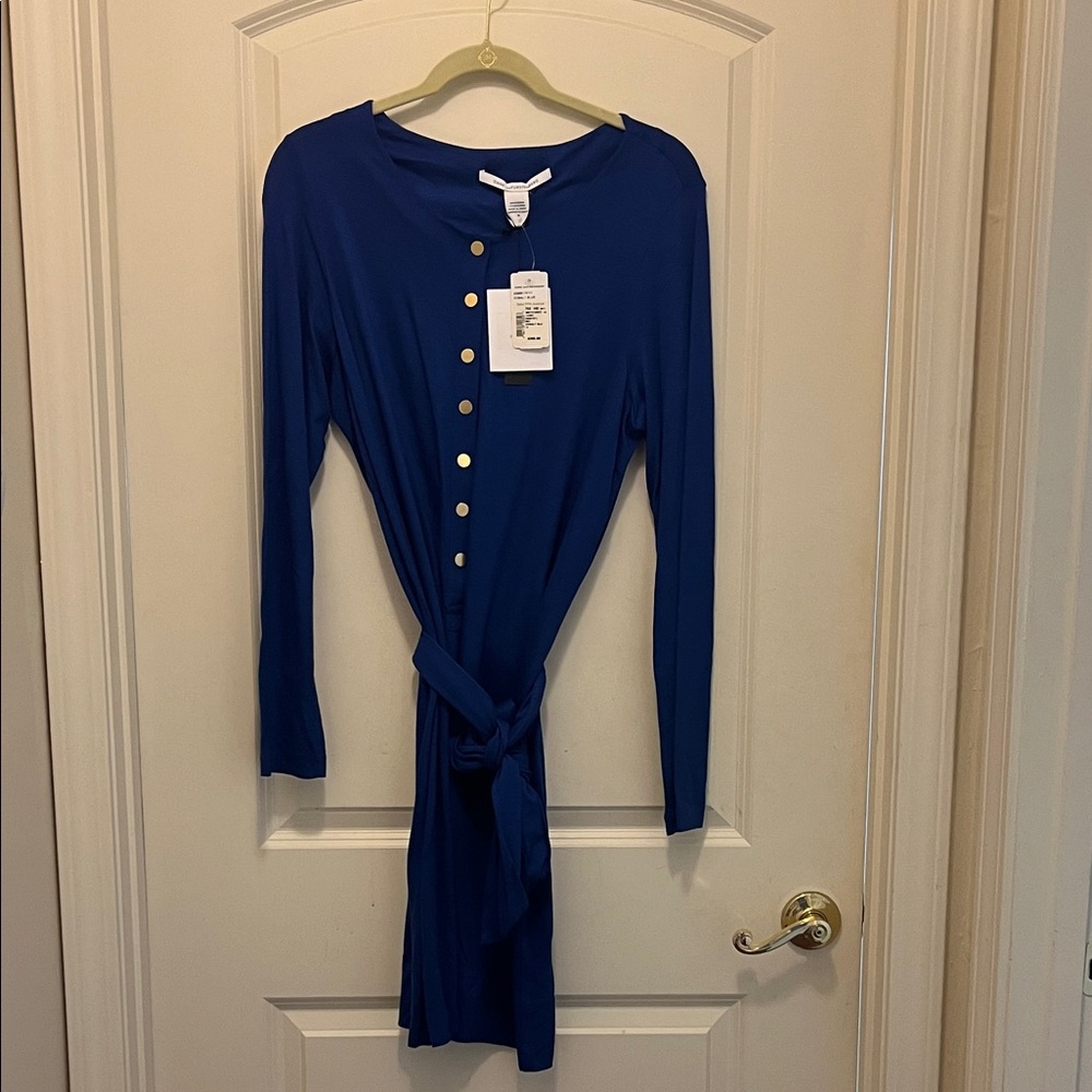 Diane Von Furstenberg Royal Blue Long Sleeve Dress